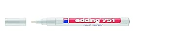 edding 751 Lackmarker - 10x weiß - Für stark deckende, permanente Markierungen auf Kunststoff, Metall, Glas, Leder, Karton - 