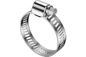 RTHIEAI 50pcs Hose Clamp, 3/8 – 5/8 Inch Stainless Steel Hose Clamps Adjustable Worm Gear Clamps for Automotive, Plumbing, and Intercooler, 10-16mm Clamping Range for Fuel Line, Pipe, and Radiato