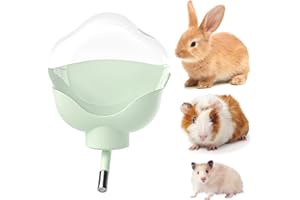 MINI&MOE Guinea Pig Water Bottle No Drip - 17oz Rabbit Water Dispenser for Cage Crate Flat Back Design for Syrian Dwarf Hamster Bunny Gerbils Small Pet