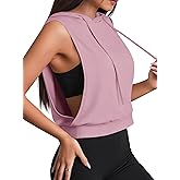 Remidoo Sleeveless Hoodies for Women Hooded Tank Workout Crop Top Open Side Athletic Gym Tops