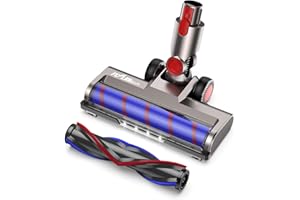 FLYLINKTECH Motorhead Vacuum Attachment for V7 V8 V10 V11 V15 SV10 SV11 SV12 SV14 Cleaners with LED Headlights,V Shape Turbo Bristle Roller Brush Head Replacement Parts for Hardwood Floor Carpets