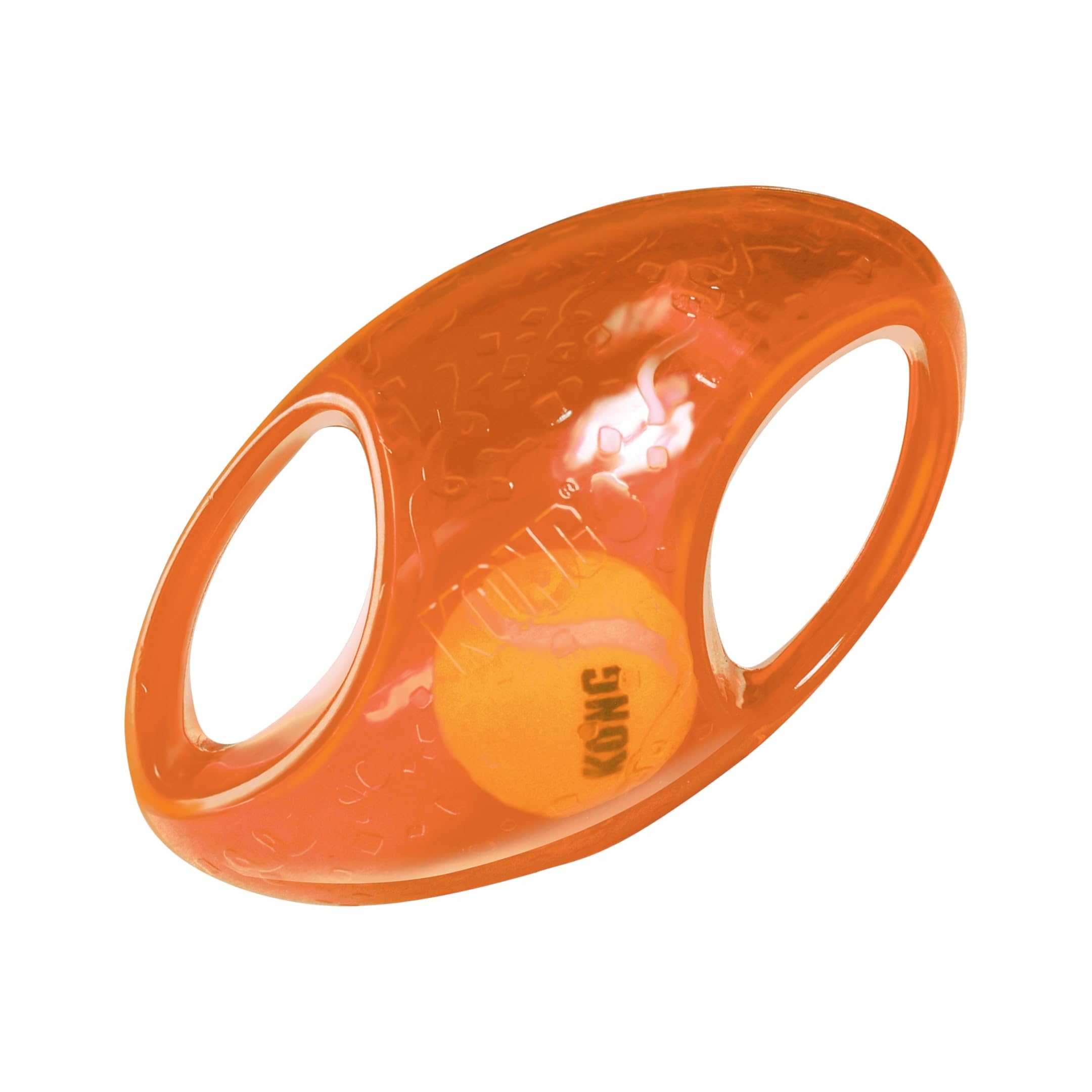 KONG - Jumbler Football - Interactive Fetch Dog Toy with Tennis Ball (Assorted Colours) - For Medium/Large Dogs