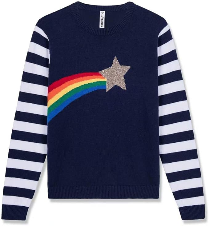 Kid Nation Boys Crew Neck Pullover Sweaters Long Sleeve With Rainbow Unisex Knit Tops For Kids Clothing Shoes Jewelry Clothing Fcteutonia05 De