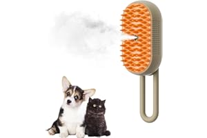 Marchul Steam Cat Grooming Brush,Shedding Brush for Long Haired & Short Haired Cat, Kitten Fur Brush for Removes Loose Undercoat,Orange