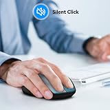 TECKNET Wireless Bluetooth Mouse 3 Devices 4800 DPI Silent Click Grey view 5