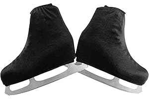 Roller Ice Skate Boot Covers - Premium Black Velvet Figure Skating Guards, Protective Flannel Cross Boot Sleeves for Performa