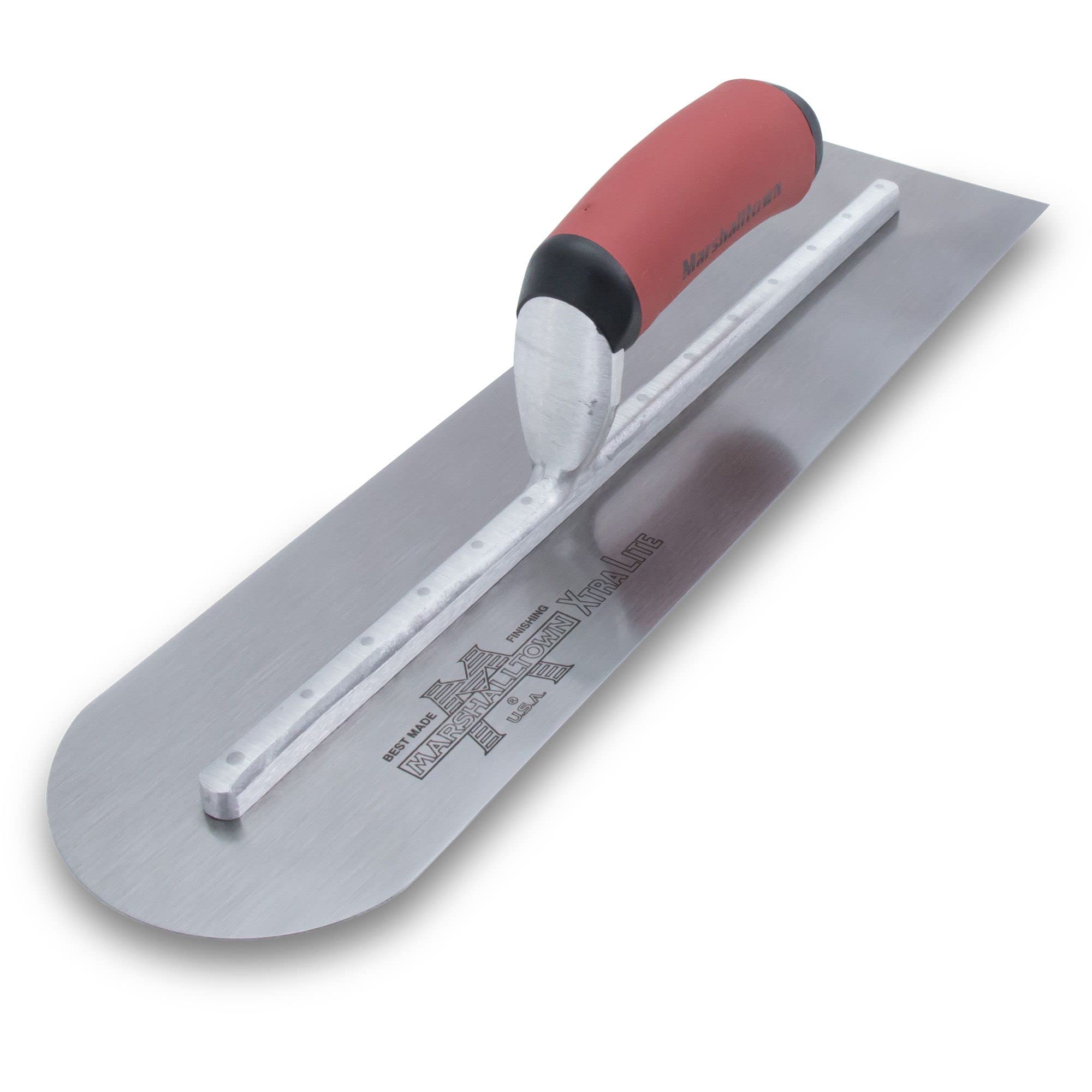 Photo 1 of MARSHALLTOWN Rounded Front Finishing Trowel, 20 x 4 Inch Steel Blade, Made in the USA, MXS20RED