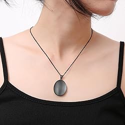 PHOCKSIN Glossy Black Lockets Personalized Oval