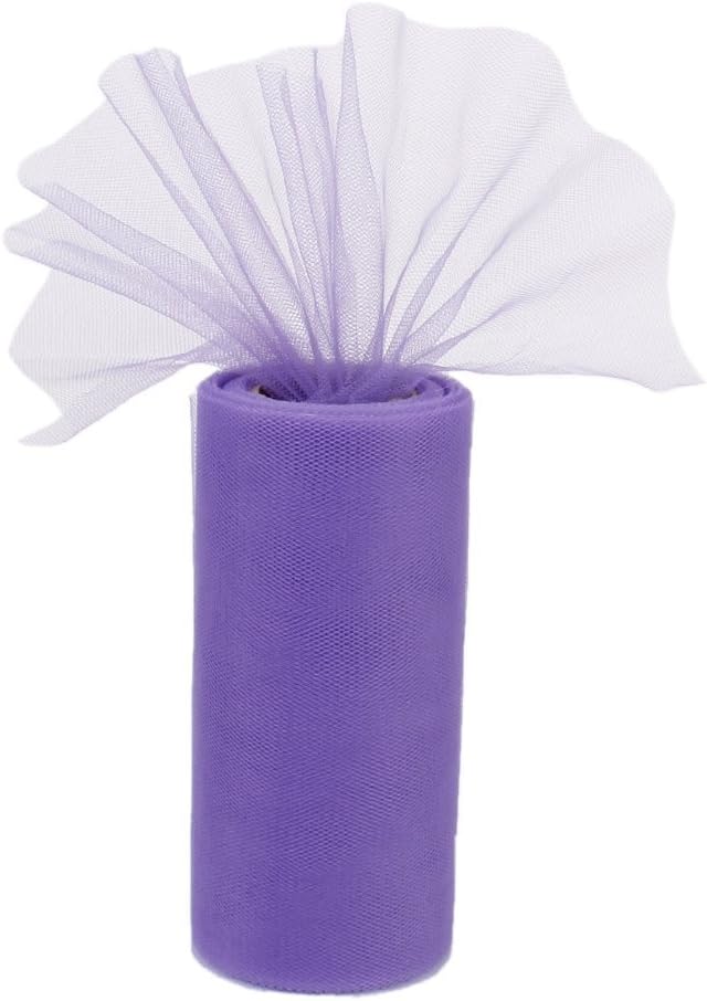 Tulle Roll Spool Tutu Wedding Bow Fabric Banquet Decor Art Craft Supplies 6" 22m (clair purple)