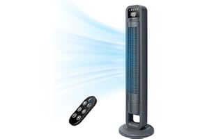 OmniBreeze Digital Electric Tower Fan, Inner Oscillation with Remote Control, LED Display, Standing Bladeless Floor Fans Cooling and Quite Indoor Living Room Bedroom use (40Inch)