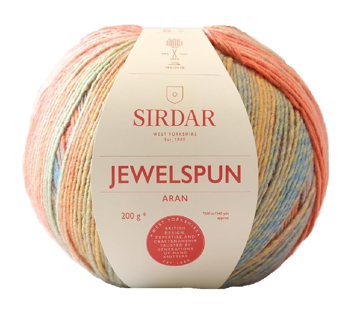 Sirdar Jewelspun Aran, Citrine Sunrise (849), 200g