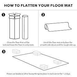 FURKIT Vinyl Floor Mat for Home, Black Waterproof