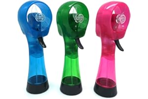 BJPEY Water Misting Fans Portable Personal Handheld Spray Fan Cooling Outdoor Cooler, Pack of 3 (Blue/Green/Pink)