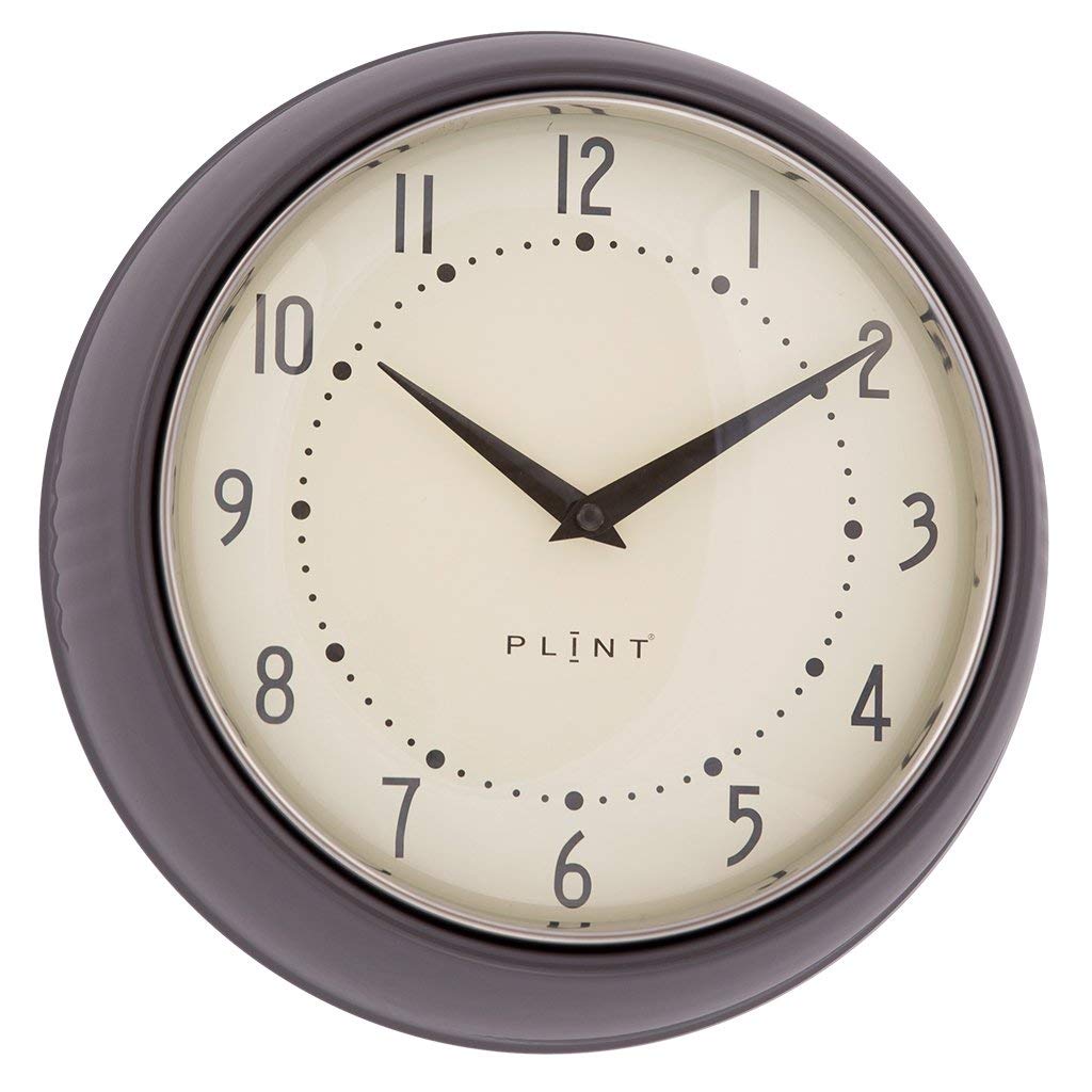 Plint Retro Wall Clock Kitchen Clock Danish Design Wall Clock Almost Black
