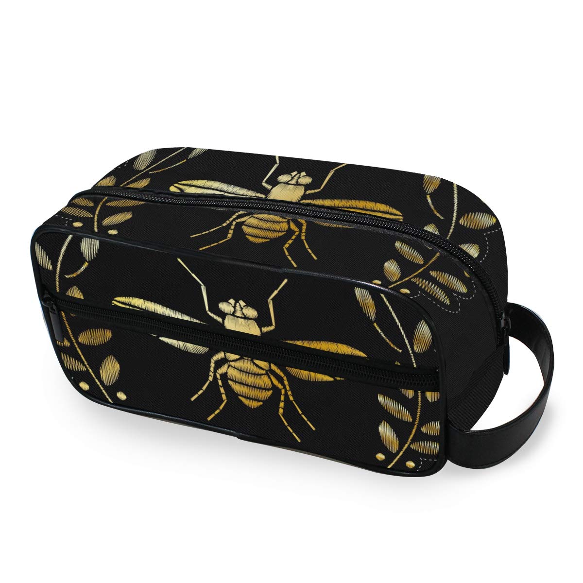 Moyyo Bee Insect Printing Toiletry Bag Portable Wash Bag Travel Hanging Wash Bag Toiletry Bag Cosmetic Bag Portable Gym Camping Toiletry Bag for Women Mens Girls Kids