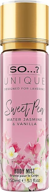 So…? Unique Womens Vegan Sweet Pea Body Mist 150ml Fragrance Spray