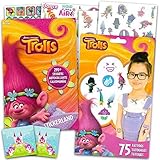 Trolls Stickers and Tattoos Party Favors Pack -- Over 295 Stickers and 75 Temporary Tattoos with 2 Bonus Licensed Stickers (Trolls Party Supplies)