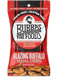 Bubba's Fine Foods Single Serve Paleo, Vegan, Gluten-Free Nana Chips, Blazing Buffalo 1.2 Ounce (Pack of 8)