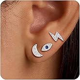 3 Pairs Flat Back Earrings for Women, 14k Gold Plated Flat Back Stud Earrings Set, Dainty Hypoallergenic Non Tarnish Cartilage Helix Tragus Piercing Earring Trendy Stuff Fashion Gold Jewelry Gifts