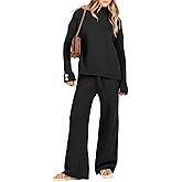 ANRABESS Women's 2 Piece Outfit Sweater Lounge Sets Long Sleeve Knit Pullover Wide Leg Pant Tracksuit Loungewear 2025 Fashion