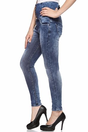 6 button high waisted jeans