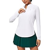 Heathyoga Long Sleeve Workout Tops for Women Golf Shirt UPF 50+ Swim Shirts for Woman UV Sun Protection Quarter Zip Pullover