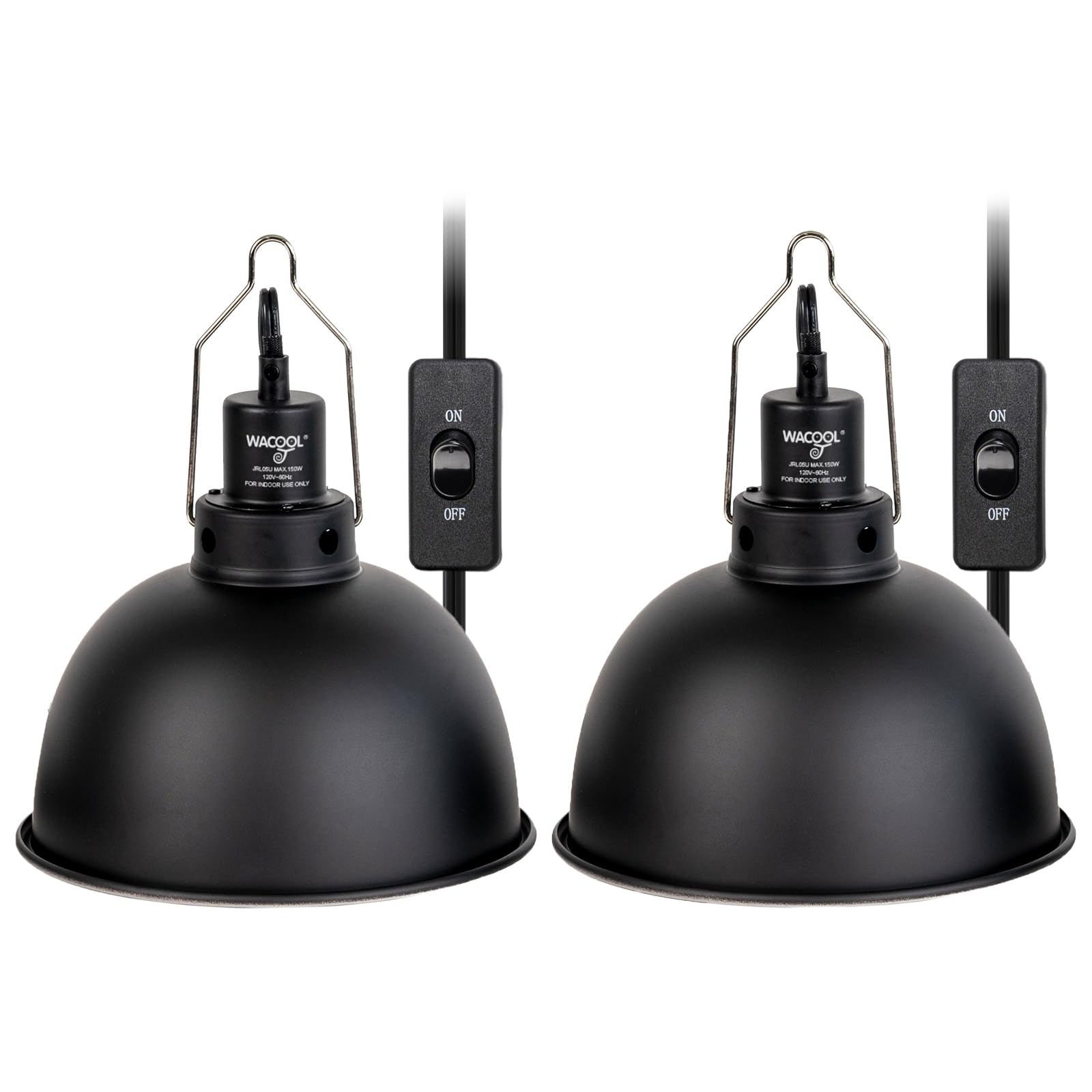 Photo 1 of WACOOL TERRA Reptile Light Fixture 2 Pack, 8.5 in Deep Dome Reptile Heat Lamp Fixture, Optical Reflection Terrarium Light Fixture for Reptile UVB UVA Heat Basking Bulbs, Separate Switch & Hook