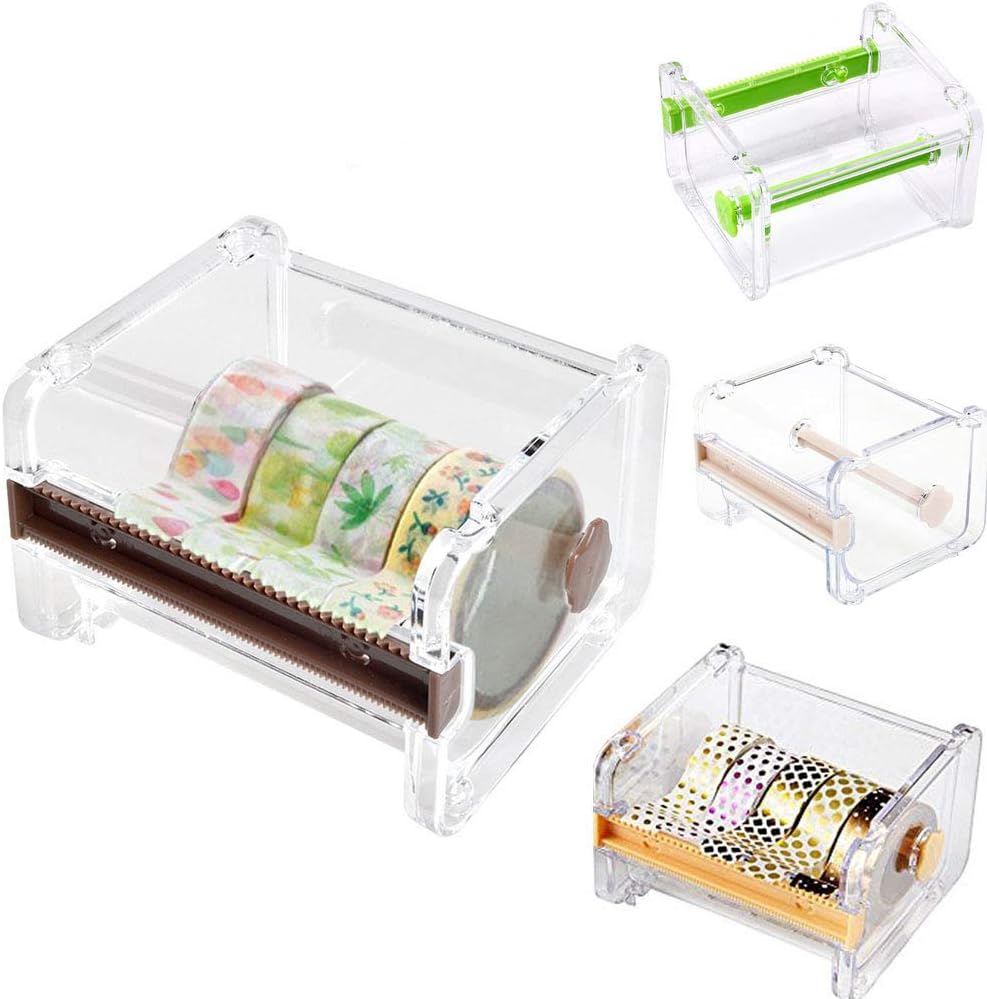 4pcs HomDSim Washi Tape Dispenser Cutter,Roll Tape Holder Organizer
