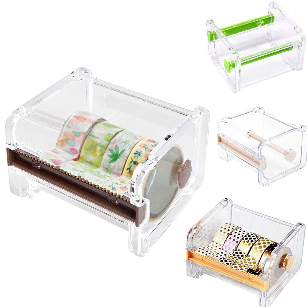 4pcs HomDSim Washi Tape Dispenser Cutter,Roll Tape Holder Organizer,Masking Tape Desktop Tape DIY Sticker Roll Tape Cutter Holder Storage