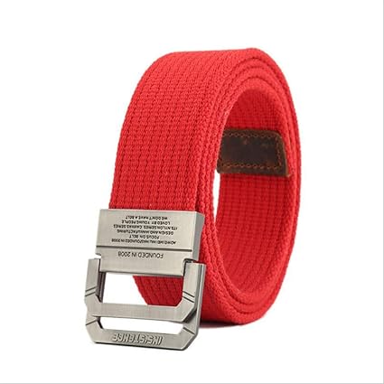 red canvas belt
