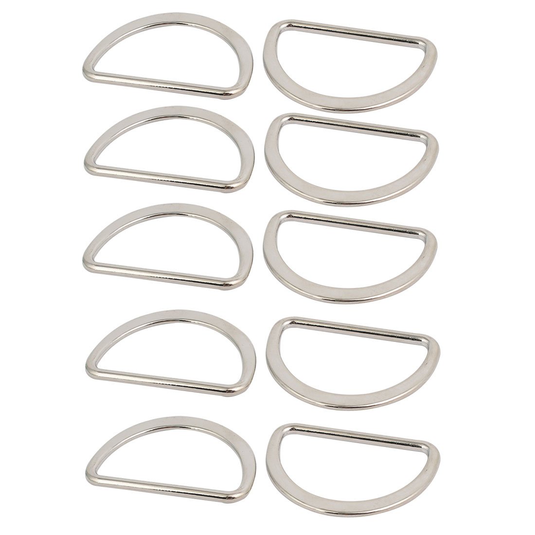Sourcingmap 40mm Inner Width Zinc Alloy Flat Typed D Welded Ring Silver Tone 10pcs