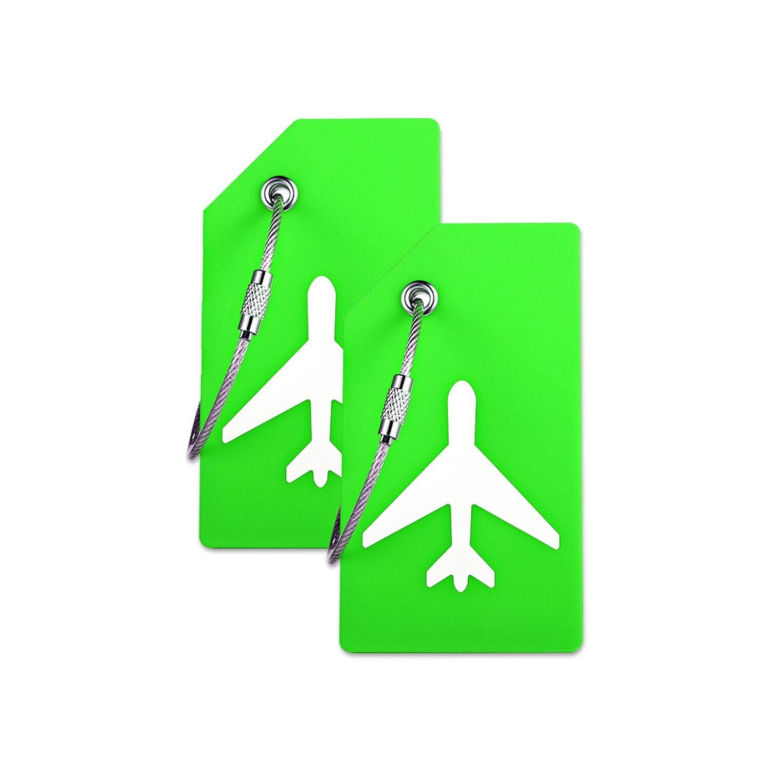 Silicone Luggage Tag with Name ID Card Perfect to Quickly Spot Luggage Suitcase By Ovener (Green 2 Pack Tags)