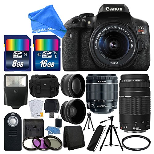 Canon-EOS-Rebel-T6i-242MP-Digital-SLR-Camera-Bundle-w-Canon-EF-S-18-55mm-f35-56-IS-STM-Image-Stabilizer-Zoom-Lens-EF-75-300mm-f4-56-III-Telephoto-Zoom-Lens-DigitalAndMore-BUNDLE