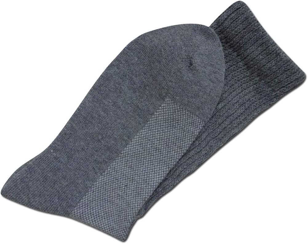 Well Knitting Diabetic Socks for Men & Women Non-Binding Top Crew Socks Quarter Socks 4 Pairs: Clothing