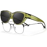 HAOLOTA Polarized Fit Over Sunglasses for Women UV Protection Trendy Small Wrap Around Overglasses for Driving