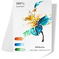 FEITAKE 100% Cotton Watercolor Paper 60 Sheets/Cold Pressed /140lb (300gsm)/ 8.3 * 11.2" (210 * 285mm)/Acid Free Art Paper for Watercolor Pencils Gouache Acrylic Painting