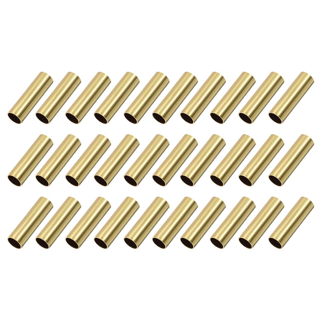 sourcing map Brass Round Tube, 9mm OD 0.5mm Wall Thickness 30mm Length Seamless Pipe Tubing for DIY Crafts 30 Pcs