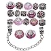 RUBYCA Silver Tone European Charm Bracelet 7.9