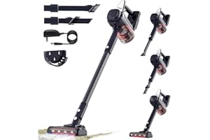 Hihhy Cordless Vacuum Cleaner, Stick Vacuum 30 Kpa Powerful Suction & Lightweight, Rechargeable 35 Mins Runtime Handheld Vacuum Cleaners for Home, Hardwood Floor, Carpet, Pet Hair (3 Years Warranty)