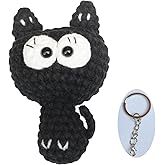 IKOYHHU Handmade Crochet Black Cat Keychain Charms Already Made Cute Bag Phone and Car keychains Charms for Gifts