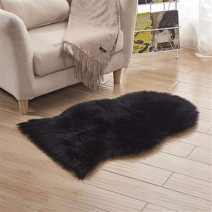 KTYRONE Faux Fur Rug White Soft Fluffy Rug Shaggy Rugs