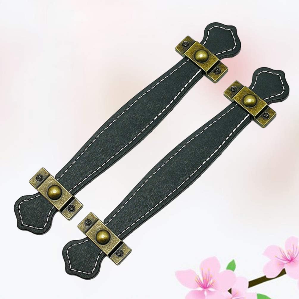 SUPVOX Pu Leather Handle 7.5 Inch Zinc Alloy Vintage Style Drawer Pull Cabinet Door Handle for Kitchen Bathroom Furniture - Image 5