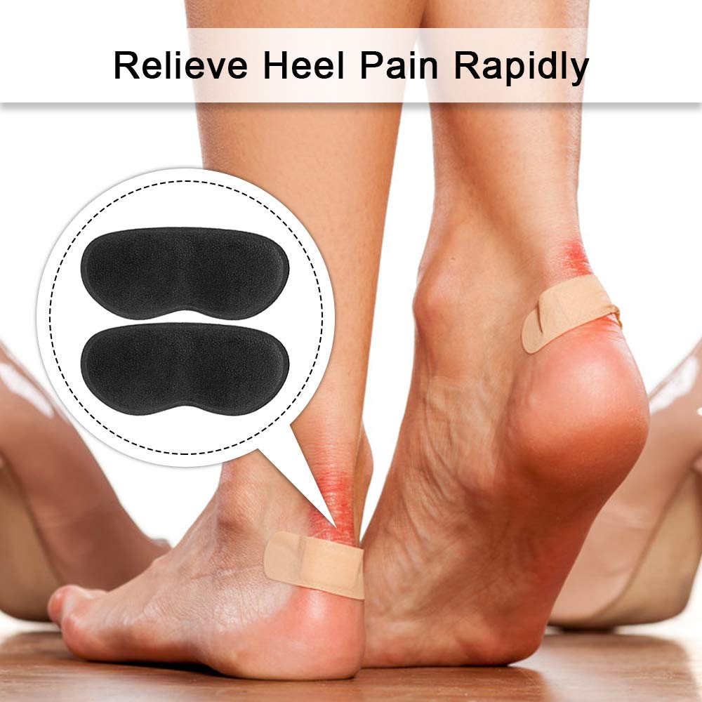 Dr. Foot\'s Heel Grips for Ladies Shoes, Shoes Too Big, Back Inserts Protect from rubbing and Slipping for Men and Women (Black)