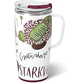 Swig Life 22oz Travel Mug, Insulated Tumbler with Handle and Lid, Travel Coffee Mug, Cup Holder Friendly, Stainless Steel 22 oz Tumbler, Reusable Insulated with Lid (Saturdays in Starkville)
