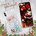 iPhone X Christmas Case, Maxdara [Screen Protector] Merry Christmas Tree Pattern Glitter Liquid Bling Sparkle Case Pretty Cute New Design for Girls Children Gifts for iPhone X 5.8 inch