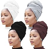 Nonbongoy Head Wraps for Black Women Stretch Headwraps Large Hair Wraps Hijab Scarves for Muslim Head Scarf Turban Headbands
