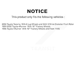 Front Disc Brake Rotors Pair Replacement For Toyota