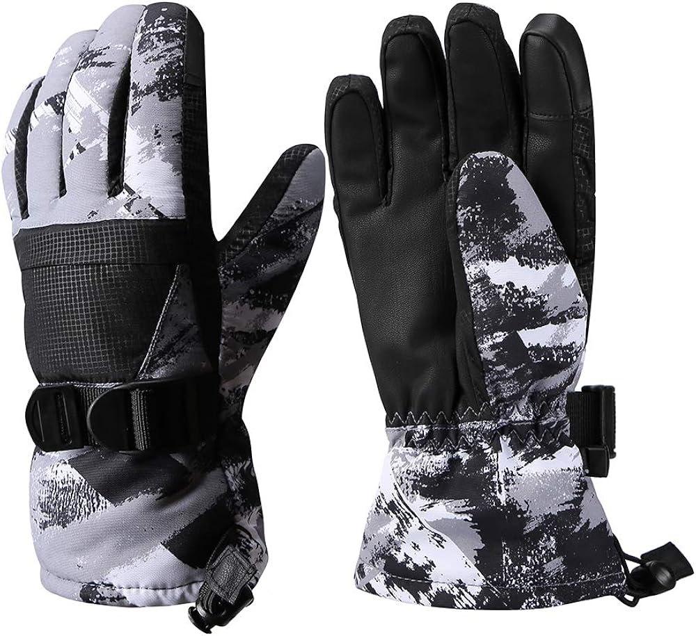 Ski Gloves, Warmest Waterproof and Breathable Snow Gloves for Mens, Womens, Ladies and Kids Skiing, for Parent Child Outdoor : Clothing