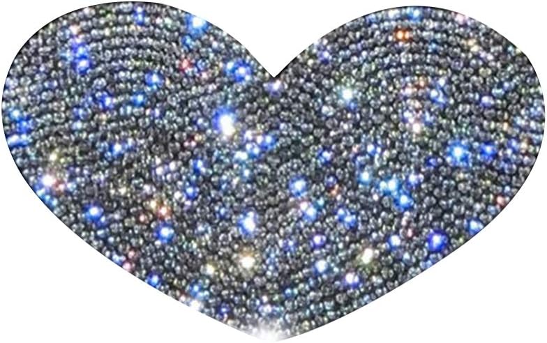 Bling Crystal Rhinestone Car Sticker Decal, Waterproof Bling Sticker Decor for Car Bumper Window Laptops (Heart, Sliver)
