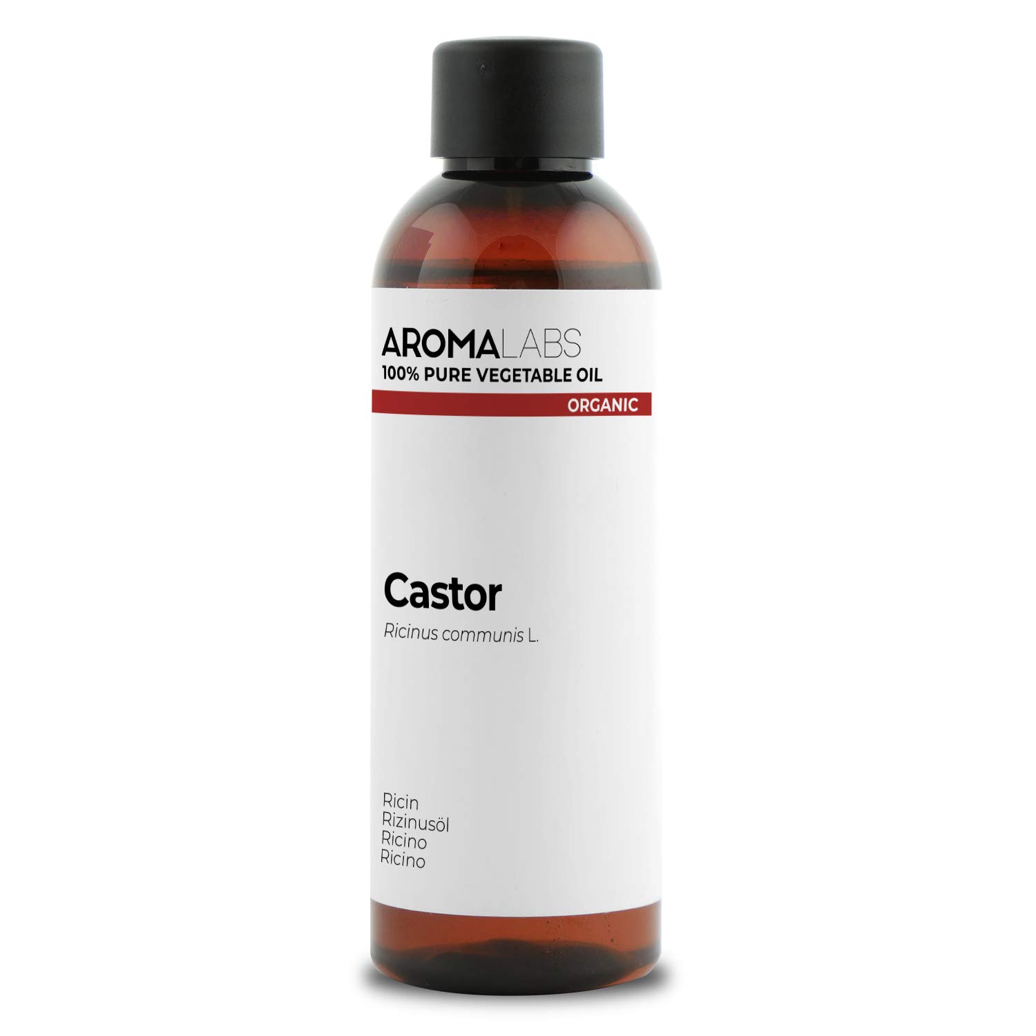 ORGANIC - CASTOR Oil - 100mL - 100% Pure, Natural, Cold Pressed and Cosmos Certified - AROMA LABS (French Brand)